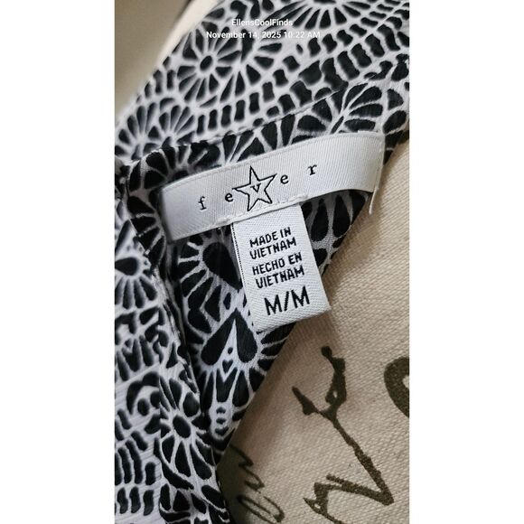 Fever layered sleeveless blouse Black & White Women's M - Picture 7 of 9